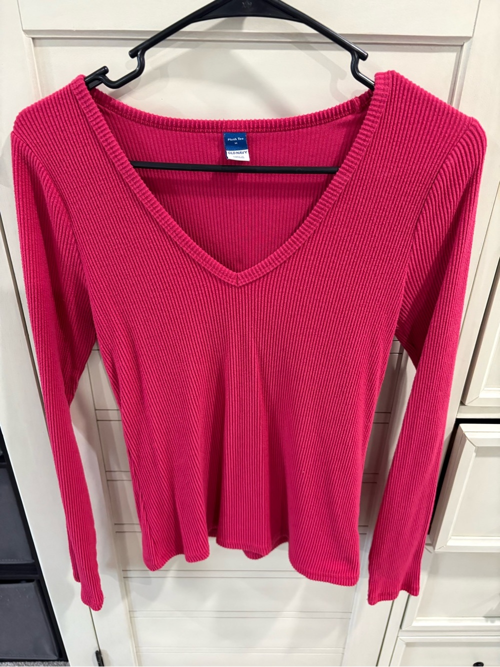 Old Navy Ribbed V-Neck Long Sleeve Plush Top